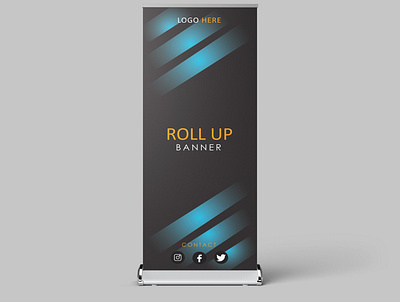 It's the roll up banner banner black branding design illustration logo mockup poster typography vector