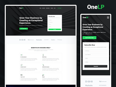 OneLP Lending Page Design design oapps infotech ui ux design web development website website design