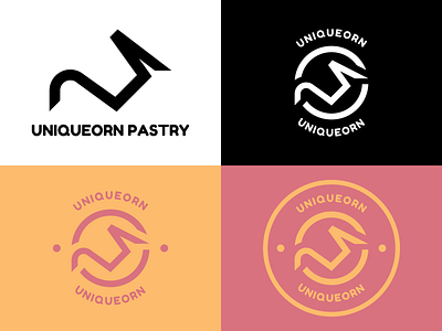 Uniqueorn Pastry Logo Concept art branding design flat graphic design icon illustration logo minimal vector