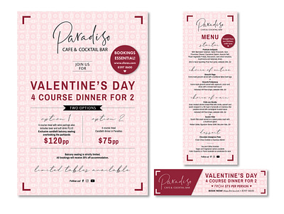 Paradiso Valentine's Day Marketing Materials corporate design corporate flyer design digital design digital designer email footer design email template flyer design graphic design graphic designer marketing campaign menu menu design