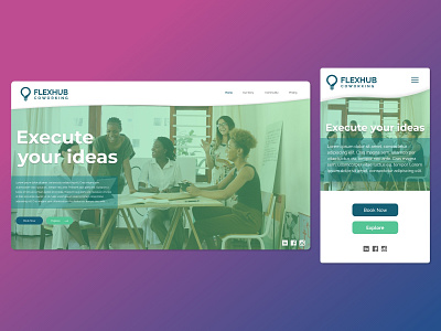 Coworking Space Website (Mockup) adobe xd coworking coworking space curve design green responsive responsive design responsive website ui uiux web web design