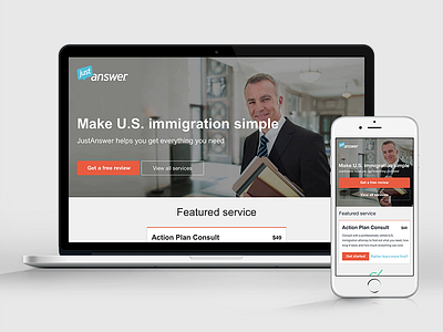 JustAnswer U.S. Immigration Funnel immigration legal marketplace