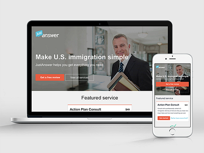 JustAnswer U.S. Immigration Funnel