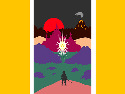 Postcard - The Blood Moon Rises design flat illustration minimal postcard vector