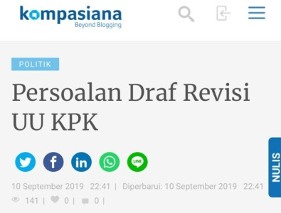 Persoalan Draf Revisi Undang-Undang KPK (RUU KPK)