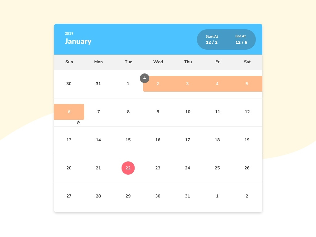 Calendar by Kei Oka on Dribbble