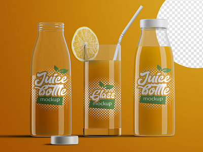 Orange Smoothie Bottle Mockup - Free Download Images High Quality