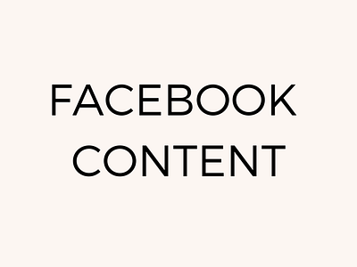 Facebook Content