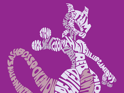 Mewtwo Texts adobe illustrator cartoon character color digital art digital illustration illustration typogaphy