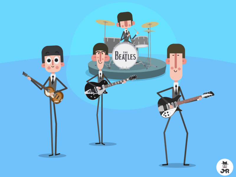 The Beatles 2d animation beatles design flat george harrison gif illustration jhon lennon music paul mccartney ringo star vector