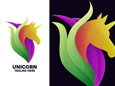 Unicorn colorful Logo Design