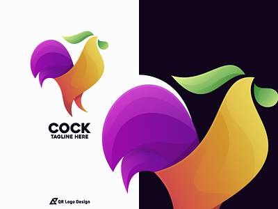 Cock Colorful Logo Design