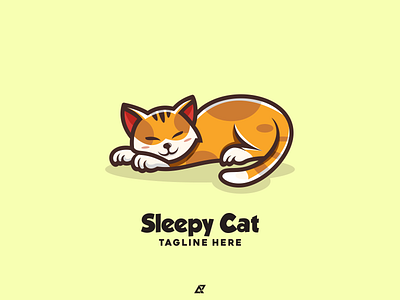 Sleepy Cat Logo Design