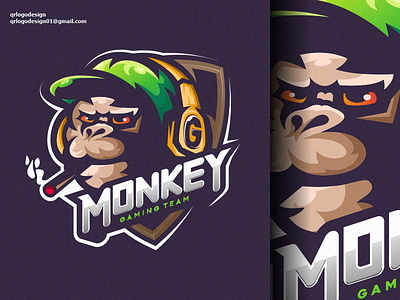 Monkey Gaming Team Logo Design branding design esports esports logo gaming gaming logo graphic design icon illustration logo mascot monkey monkey logo new logo nft nftgallery ntfart ui vector vectors