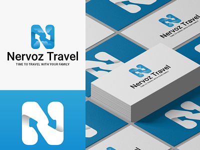 Nervoz Travel Logo Design branding colorful company corporate design for sale graphic design icon illustration logo logos mascot modern modern logo travel travel logo ui ux vector vectors