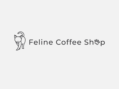 Feline coffee shop logo design