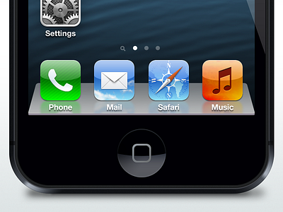 iPhone 5 w/ Mountain Lion Dock dock free icon icons ios ios 6 iphone iphone 5 mountain lion phone psd