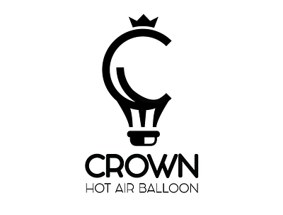 crown - hot air balloon branding flat icon logo minimal modern logo vector