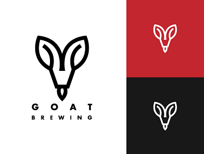 goat brewing logo flat icon logo luxurious minimal modern logo vector