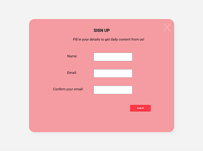 Modal Sign Up Page ux