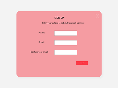 Modal Sign Up Page