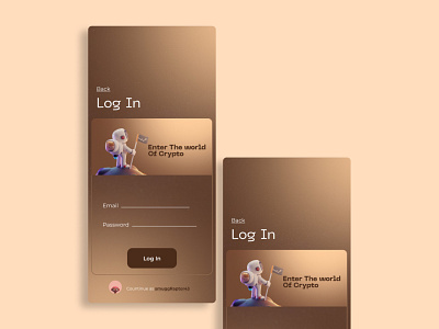 Web3 Login Screen Design 3d app clean crypto design gold graphic design mobile design uiux web3