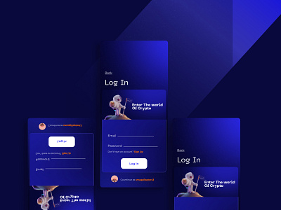 Web3 Login Screen Design 3d app clean crypto design designthinking mobile nft ui uiux web3