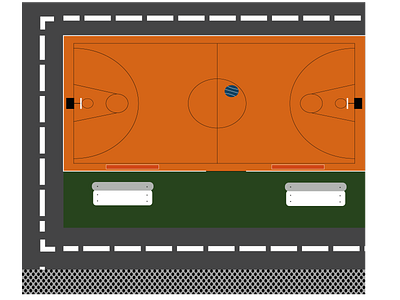 Basketball Court design flat illustration minimalist vector