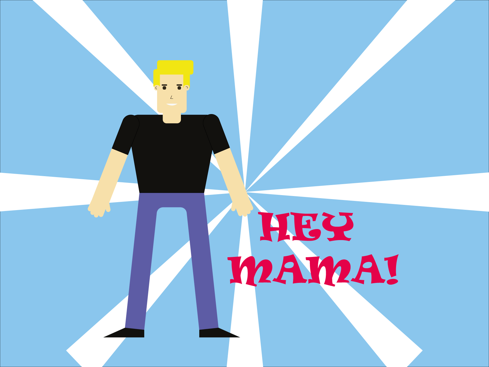 Johnny Bravo 2d design flat minimalist vector