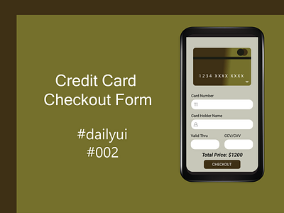 Daily Challenge UI 002 002 creditcardscreen dailyui mobilescreen