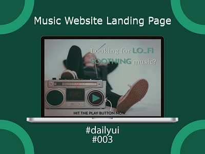 Daily UI Challenge 003 003 dailyui dailyuichallenge landingpage musicwebsite
