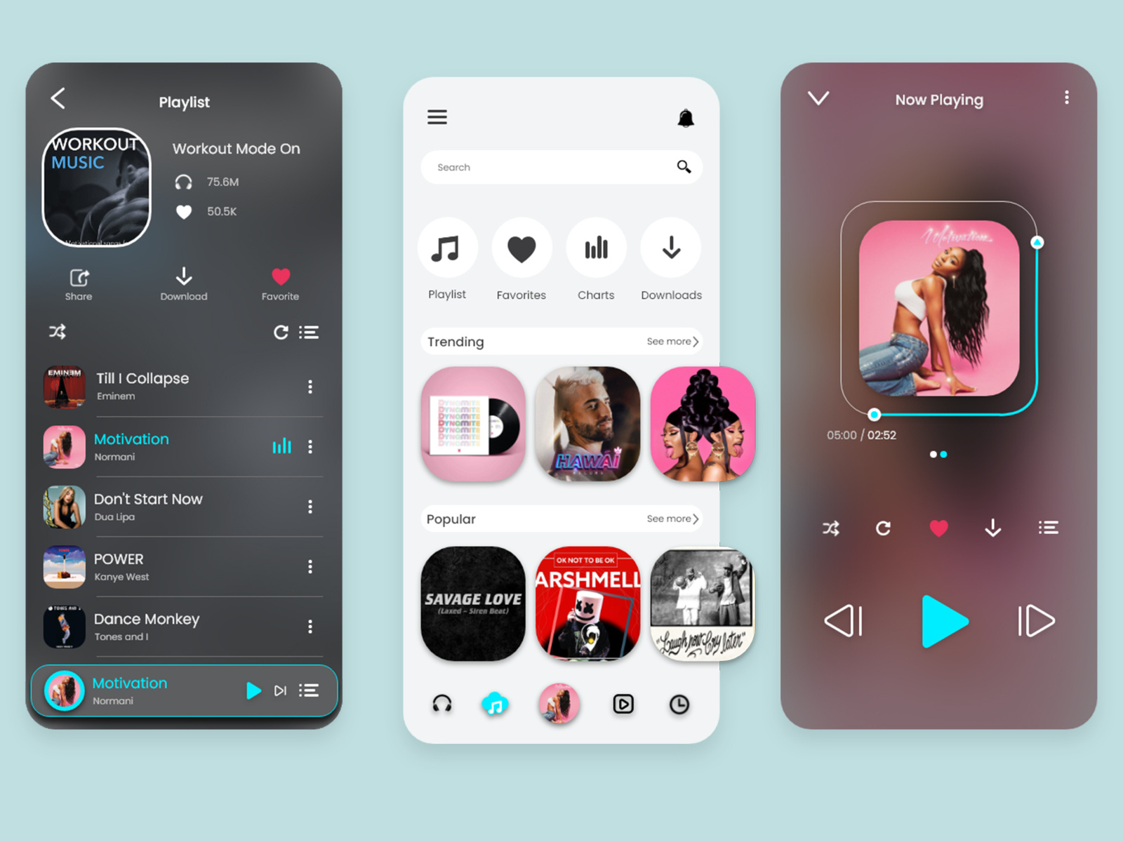 Music app design by Saema Shaikh Munawar on Dribbble