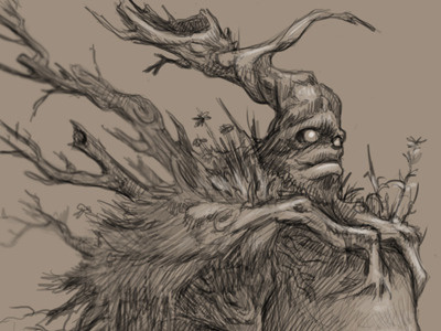 Treetop illustration photoshop portrait sketch tree