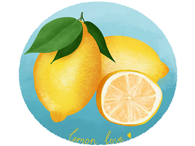 Lemon Love colourful design fruit fruits good energy illustration lemon procreate summer vitamin c yellow