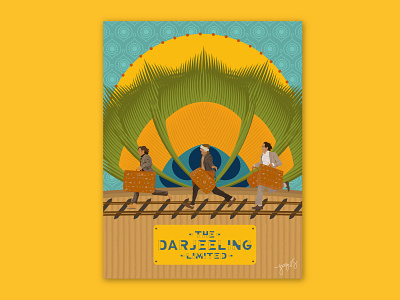 The Darjeeling Limited | Movie Poster art art direction concept art concept design design poster digital art digitalart illustration movie poster movie poster design movie posters movies the darjeeling limited vector vector art vectorart wes anderson