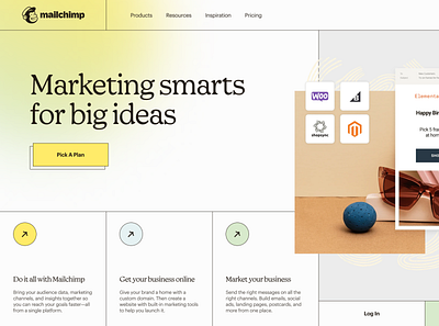 Mailchimp hero graphic design hero ui ux website