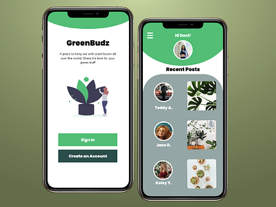 GreenBudz branding design figma mobile ui ux