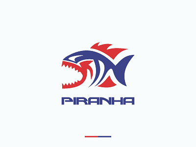 piranha logo design animal branding design fish icon logo outdoor piranha