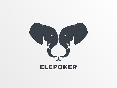 ELEPOKER animal animal logo casino concept design elephant games icon logo logo design spade vector