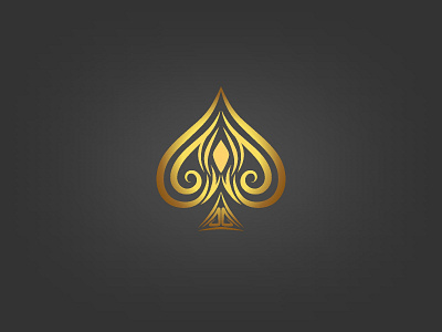 golden spade design games icon logo logo design poker spade vector