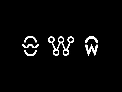 W brand branding circle icon identity logo w