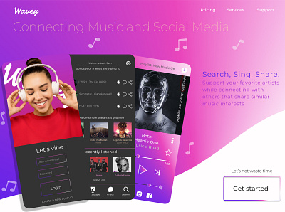 Concept Music App app design figma figmadesign landingpage music music app ui web