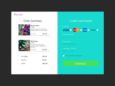 Daily UI Challenge Day 2 - Credit Card Checkout checkout dailyui dailyuichallenge design figma figmadesign payment ui