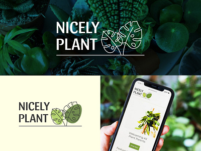 Logo Nicely Plant logo logotype plant plant shop