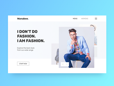 Wanabee Fashion Landing Page / Website / First Fold 👗