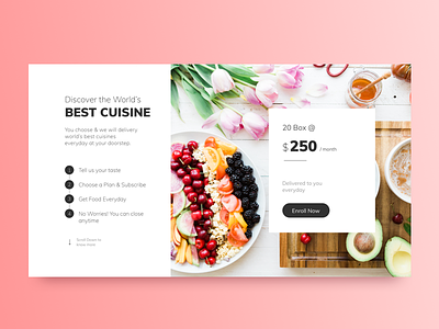 Your Food Box 🍕🍔 book design first fold food box gradient landing page order restaurant ui ux web website