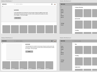 Media Library-Wireframe adobexd ux ux design uxui wireframes wireframing