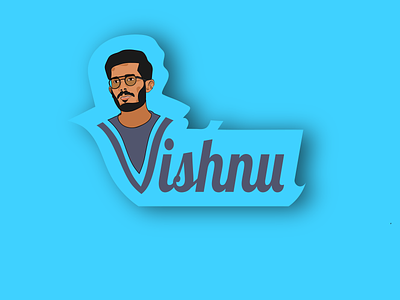Name Illustration Logo 2d branding design graphic design illustration logo logo design name vector vishnu
