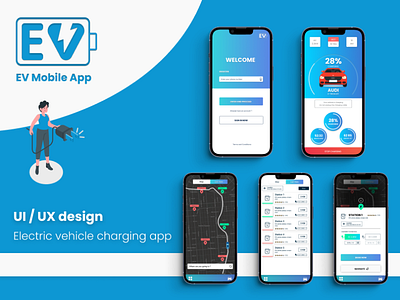 Electric vehicle charging mobile application UI design