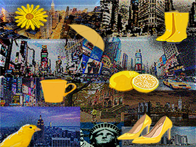 Yellow City collage design graphic illustration nature new york photoshop yellow